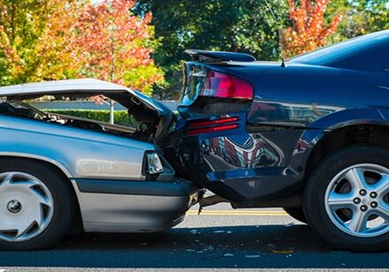 Auto accident involving two cars